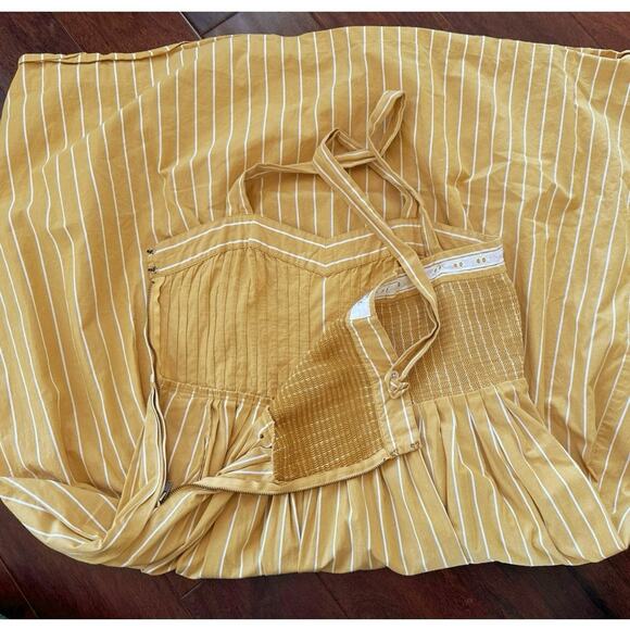 The Great Laurel Yellow Mustard Sweetheart Stripe Sundress size 1 | Small - Picture 9 of 14